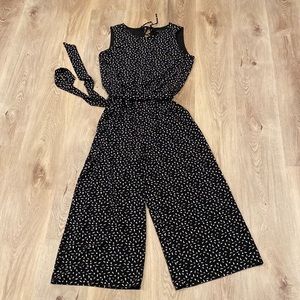 RW &Co black long jumpsuit with pockets and open back